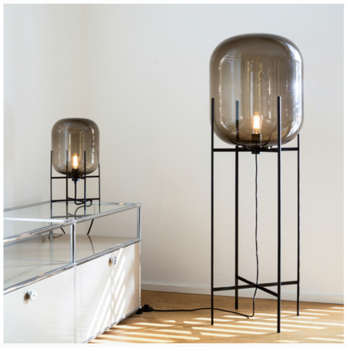 Торшери ТОРШЕР GLASS OVAL AMBER H140 1