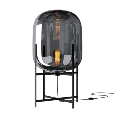 Торшери НАСТІЛЬНИЙ СВІТИЛЬНИК GLASS OVAL SMOKY GREY H48/D24