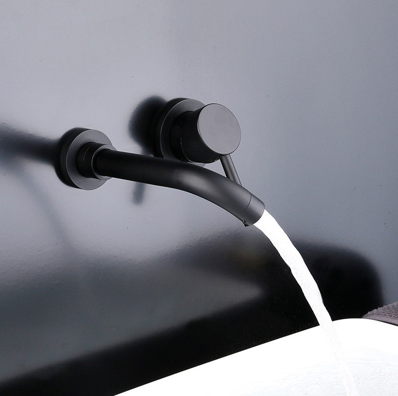 Для умивальника Змішувач прихованого монтажу VALAZ Чорний серія Guadiana 1